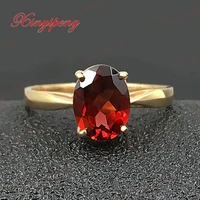 18 k yellow gold with 100 natural garnet ring female 1 5 carat wine red contracted fine jewelry