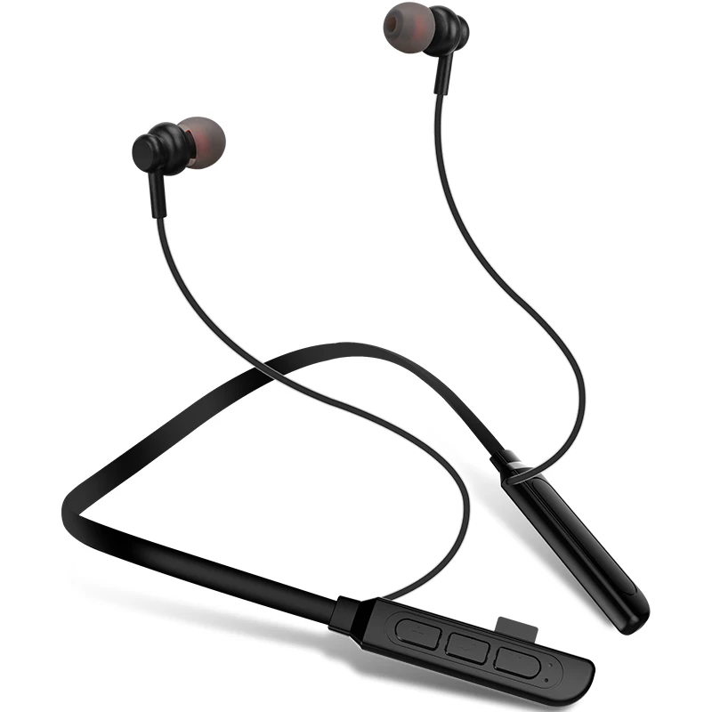 Black without TFcard Волшебные музыкальные спортивные bluetooth-наушники, шейные Беспроводные наушники с TF слотом для карт, MP3 с микрофоном для телефона, планшета, ПК - Цвет: Black without TFcard