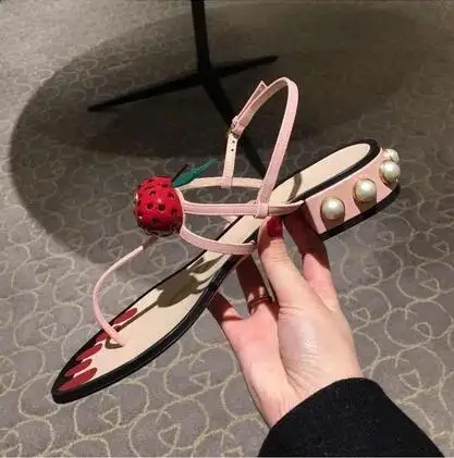 Сезон: весна–лето черешня Декор Сандалии для девочек Женские туфли-лодочки