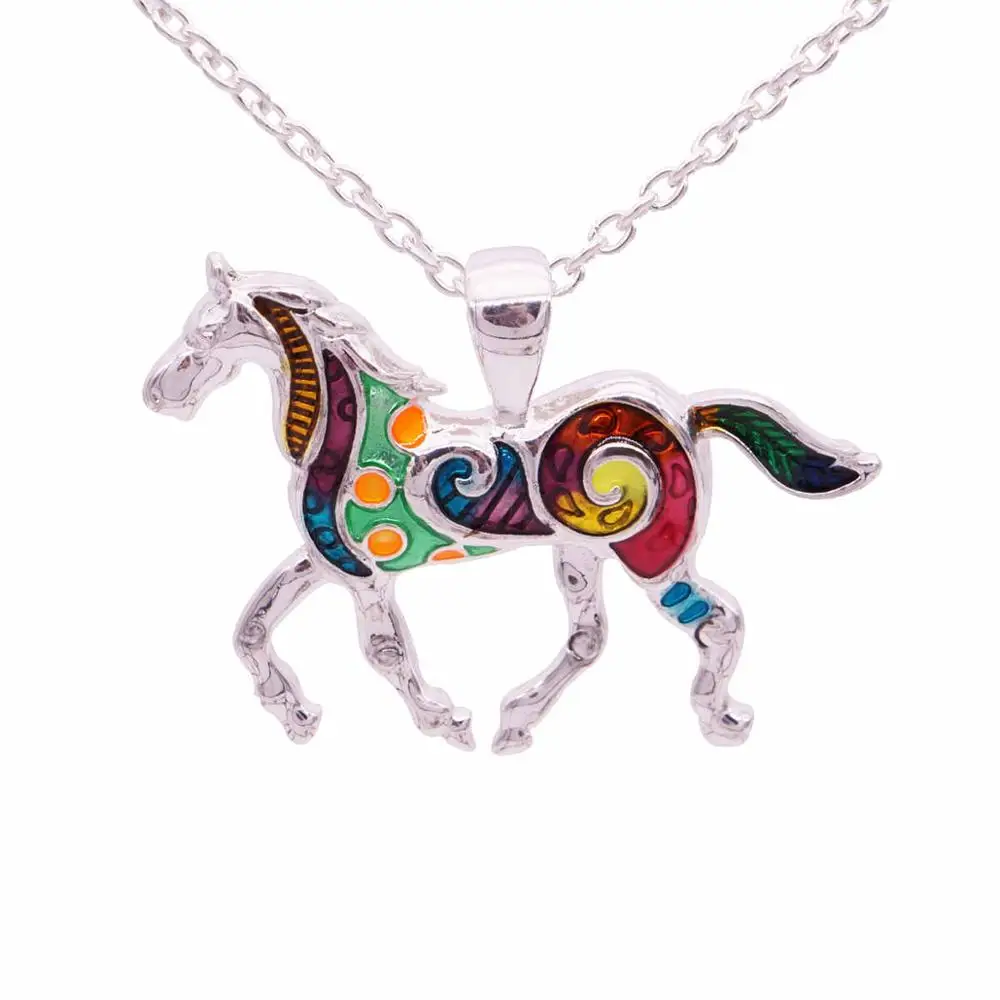 horse Мода Boho чокер колье с животными богемные макси Colar эмаль черепаха свинья ожерелья с лошадьми& Подвески для женщин ювелирные изделия - Окраска металла: horse