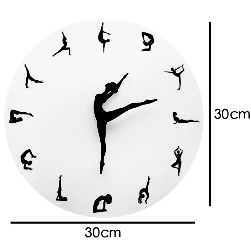 

Timelike Wall Clock Ballerina Ballet Dancing Girl Pattern Acrylic Clocks 30X30Cm For Gift