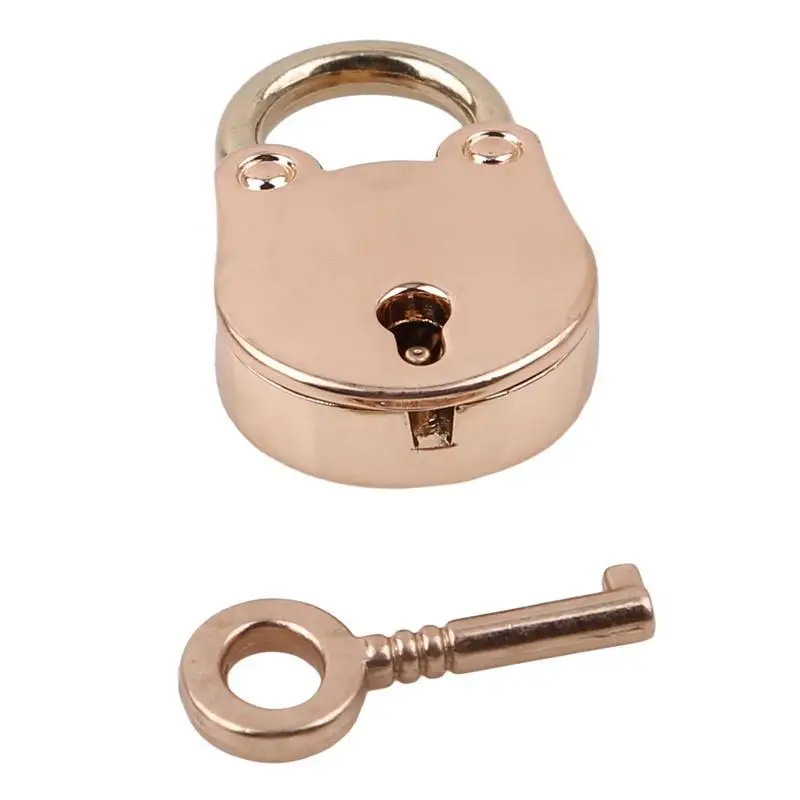Металл старый Винтаж Стиль мини-замок Малый чемодан коробка Key Lock Медь Цвет дома применение аппаратные средства украшения