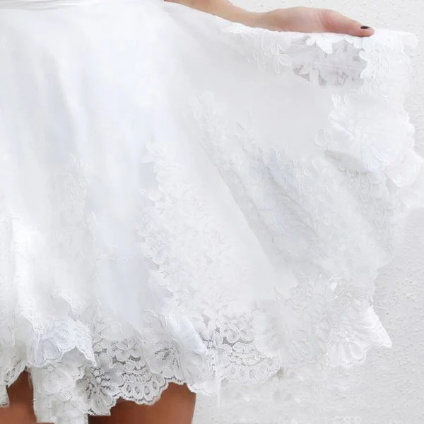 Высокое Качество Короткие Свадебные Платья 2017 Изысканный Колен Спинки Vestido де Novia