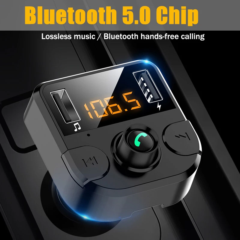 Автомобильный Mp3 плеер Bluetooth 5 0 FM передатчик с U диском TF автомобильное