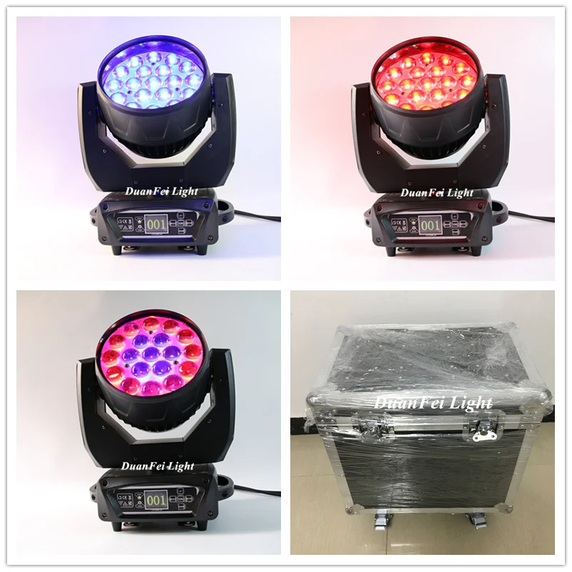 (Flycase) 6 Лот 19*15 Вт led rgbw Перемещение Головы увеличение луча dmx dj moving head wash 15
