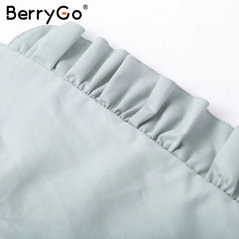 Женский Тренч с оборками по бокам BerryGo Элегантное Длинное осеннее пальто v