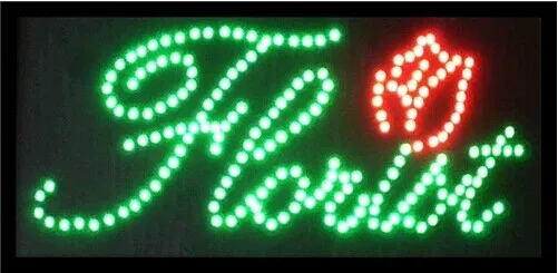 

2017 hot sale customed 10x19 Inch Semi-outdoor Ultra Bright florist store led sign