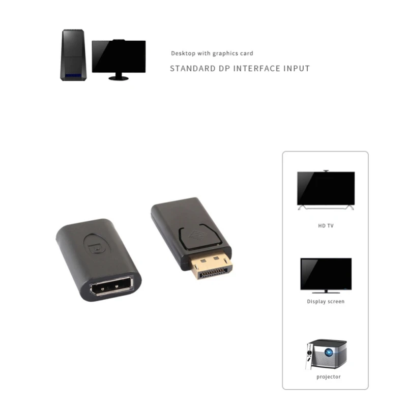 DP к DP/DP HDMI адаптер портов дисплея вилки позолоченный конвертер 2 шт для ноутбука