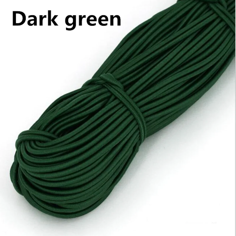 dark green 10 ярдов 2 мм цветная Высококачественная круглая эластичная лента круглая эластичная повязка Эластичная лента для дома DIY аксессуары для шитья - Цвет: dark green