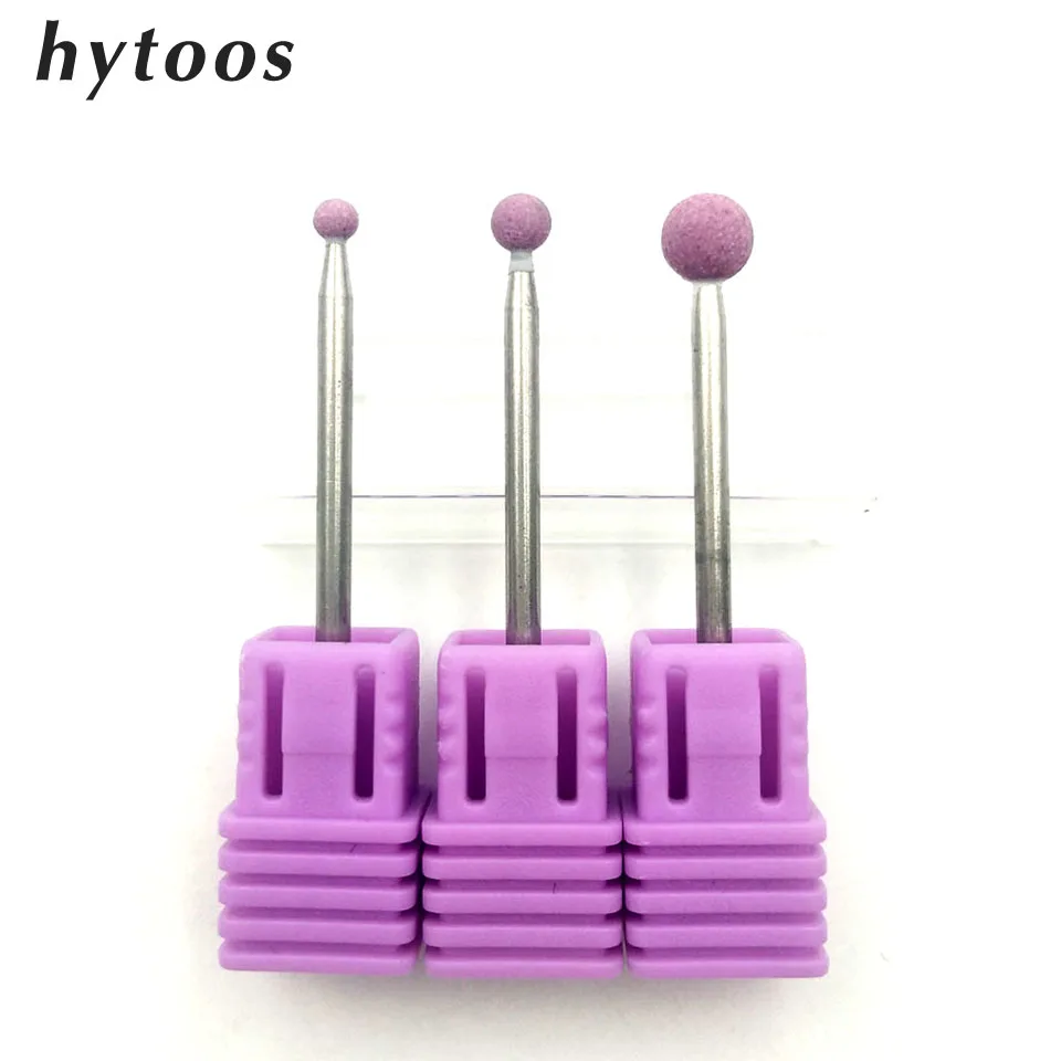 HYTOOS 1 шт. розовый корунд сверло для ногтей 3/3" ротационный камень заусенцы маникюрные фрезы Аксессуары Инструмент для дизайна ногтей фрезы для ногтей