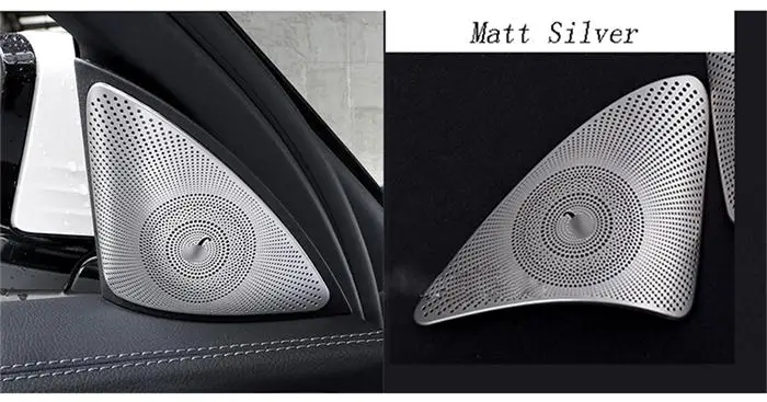 B Matt Silver Автомобильный Стайлинг двери аудио динамик декоративные полосы покрытия 3D наклейки Накладка для Mercedes Benz E Class W213 авто аксессуары для интерьера - Название цвета: B Matt Silver