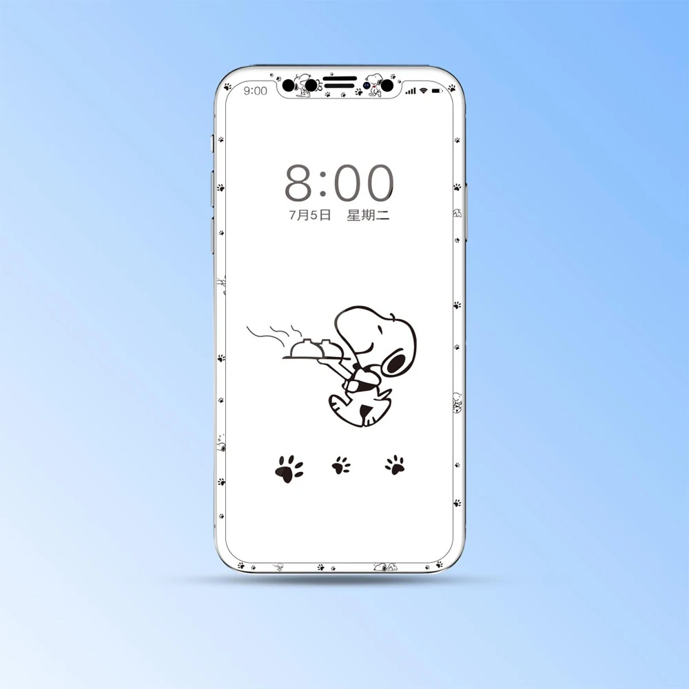 Мультяшный протектор экрана для iPhone X XS Max XR закаленное стекло мышь собака милый полное покрытие принцесса 3D изогнутое окаймление стеклянная пленка SJ21