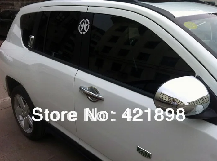 Накладки на боковые зеркала для Jeep Compass 2011 2012 2013 2014 2015 АБС-пластик хромированные 2