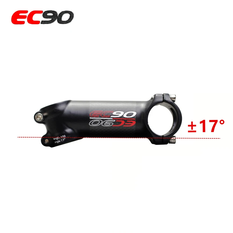 17 degrees 70mm EC90 алюминий+ углеродное волокно стояк штанга стержня углеродное волокно велосипед ультра-легкий стержень ручка из карбона 28,6-31,8 мм 6 градусов 17 градусов - Цвет: 17 degrees 70mm