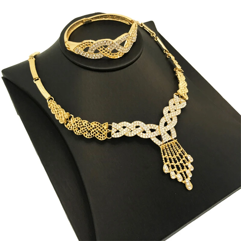 Роскошные Ювелирные наборы Дубай 24 золотые геометрические африканские бусы