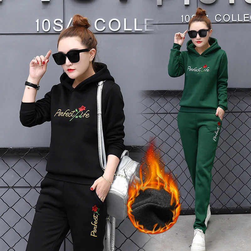 2019 новый спортивный костюм Женская мода осень зима Новый Тип утолщенной досуг