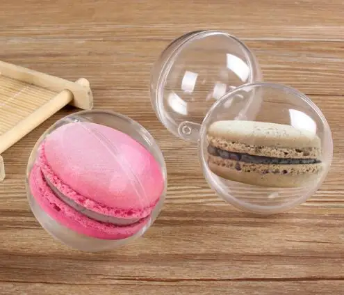 

Пластиковый пустотелый шар для макарон диаметром 5 см, Декоративная Прозрачная Коробка для макарон, пластиковая коробка для пирожных с отве...