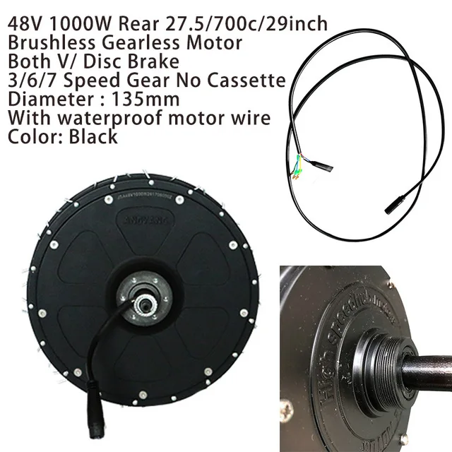 Мощный высокое Скорость 48V 1000W Шестерни меньшей степени не Шестерни мотор для центрального движения жира 4,0 шин 55км/ч 500 Вт бесщеточным двигателем сзади спереди Электрический велосипед мотор комплект - Цвет: 48V1000W GL REAR700C