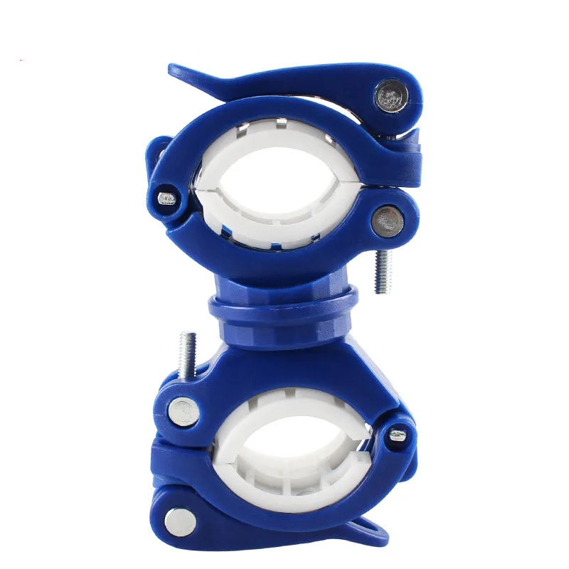 Blue White x 4pcs 4 шт.,, велосипедный светильник для вспышки, кронштейн, держатель, передний светильник, Аксессуары для велосипеда, дорожный горный велосипед, крепление на руль, светильник, зажим - Цвет: Blue White x 4pcs