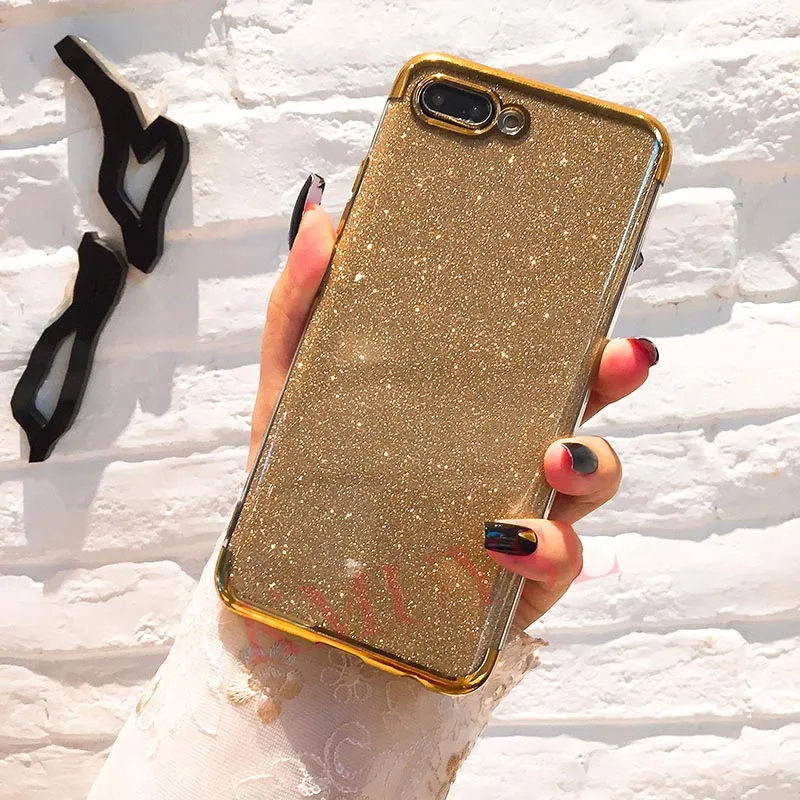 Gold Чехол из ТПУ с блестящим покрытием для Huawei Y9 Y7 Pro Y6 P Smart P10 P20 P30 Lite Mate 20 Lite Honor 8X 7A Pro Mate 10 Lite - Цвет: Gold