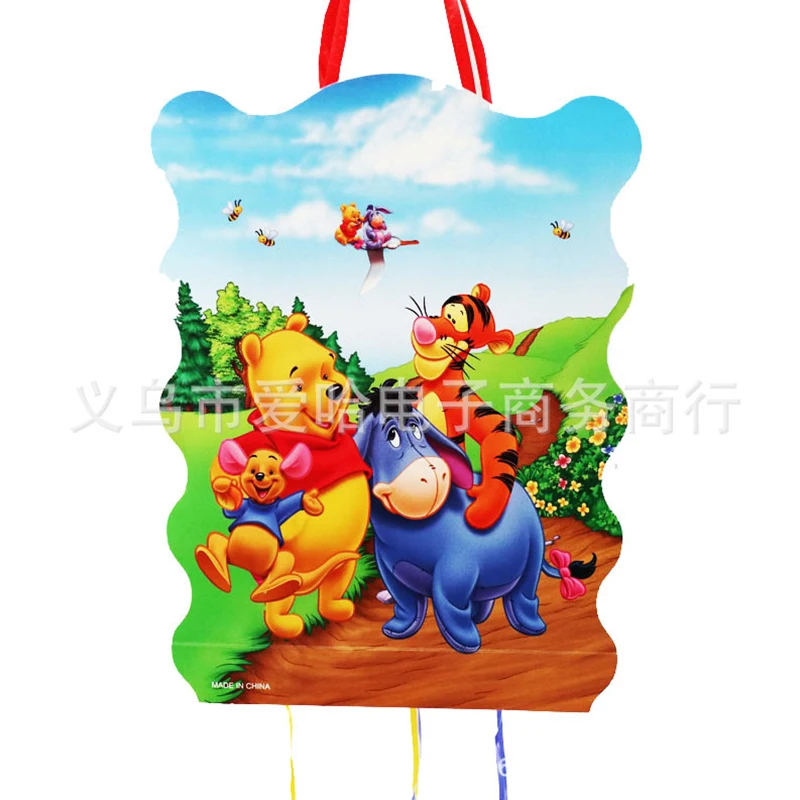 Pinata x 1 Вечерние одноразовые столовые приборы с Винни-пухом, бумажный стаканчик, тарелка, шапочка, Детские воздушные шары для вечеринки на день рождения, AH21 - Цвет: Pinata x 1