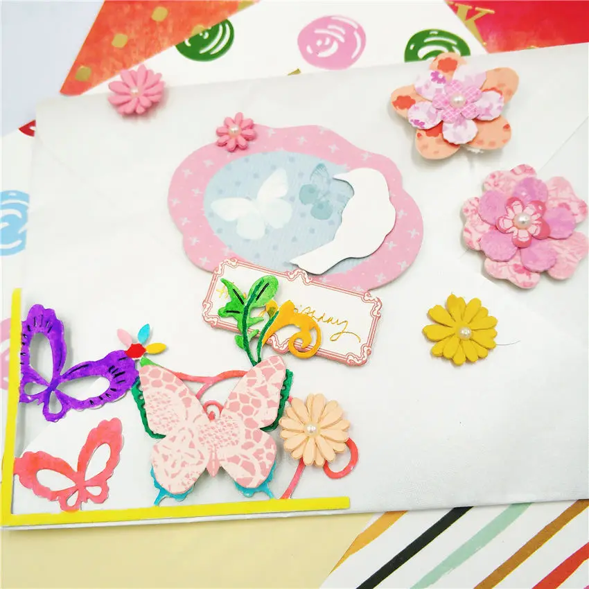

ZhuoAng Butterfly on flowers Cutting/DIY Paper Card Craft Embossing Die Cut DIY scrapbooking Die cutting machine