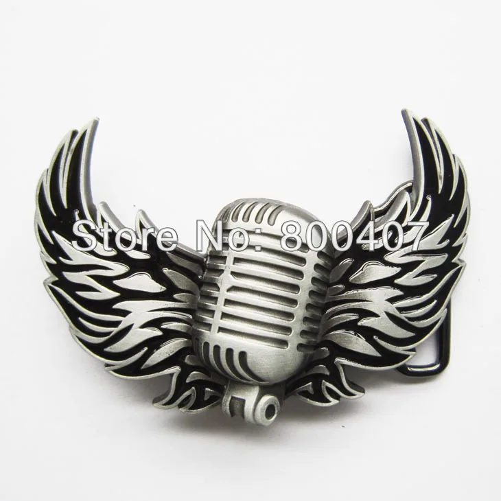 

Retail Distribute Microphone Flying Wings Rock Music Belt Buckle BUCKLE-MU113 Free Shipping