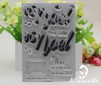 only stamp Alinacплот прозрачные штампы срезанные штампы слоистые noel shadow алфавит скрапбукинга картон для творчества силиконовый резиновый ролик прозрачный штамп - Цвет: only stamp
