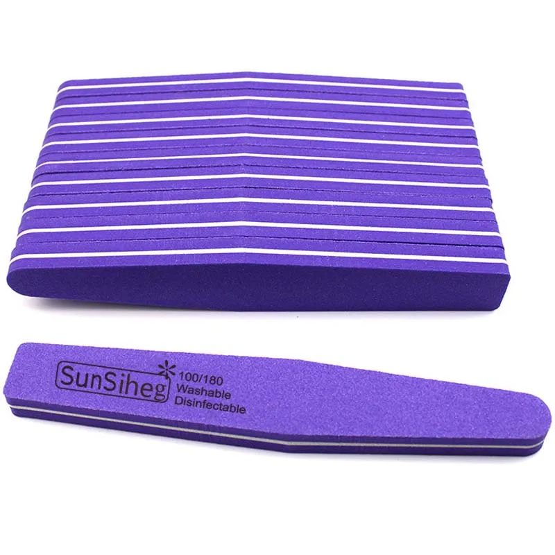 purple 10 шт./лот ромб Двусторонняя пилка для ногтей буфер 100/180 Полировка шлифовальный аппарат для маникюра педикюра пилка для ногтей пилка инструменты - Цвет: purple