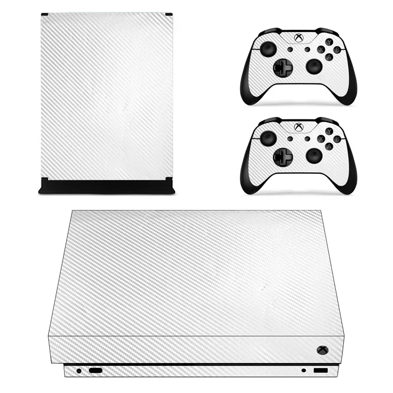 White Съемный углерода Волокно узор винил кожи Стикеры Плёнки для Xbox One X консоли Protector+ Xbox One X контроллер Обложка наклейки - Цвет: White