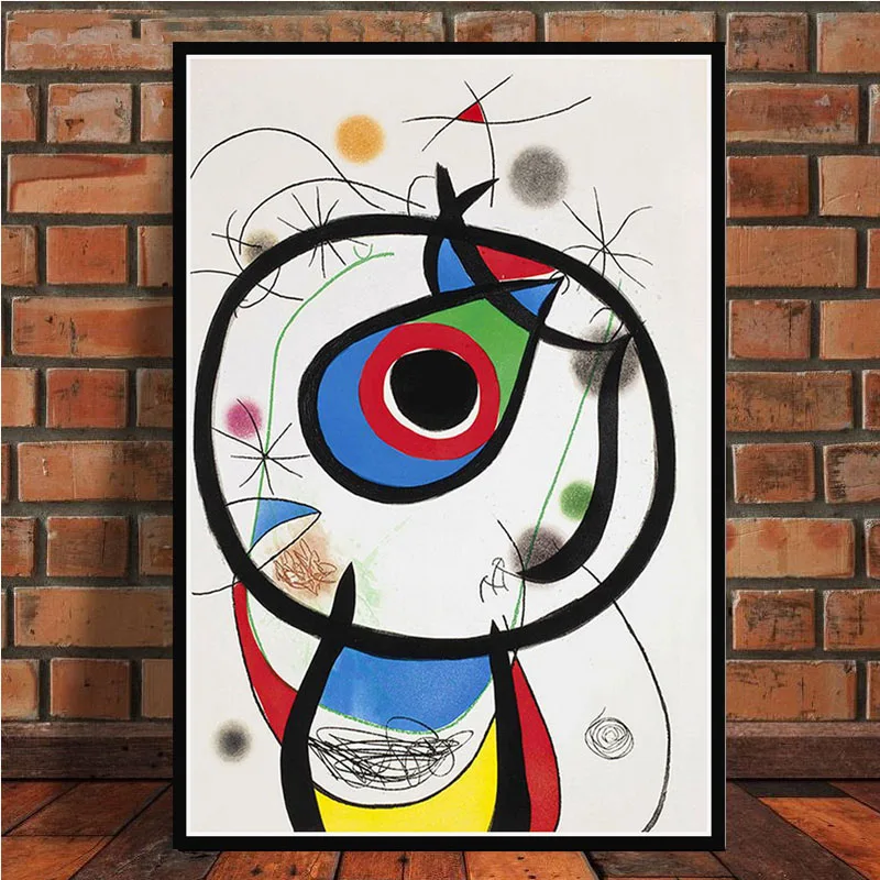 Постер и принты Joan Miro известные современные абстрактные Ретро картины