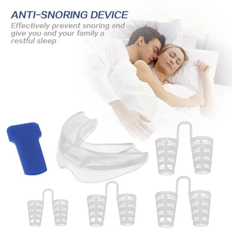 Храп для сна зажим носа шлифовка зубов защита от храпа бруксизм с футляром