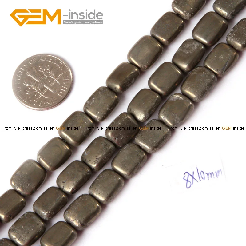 Натуральный прямоугольник посеребренный серый пиритовый Бисер для изготовления