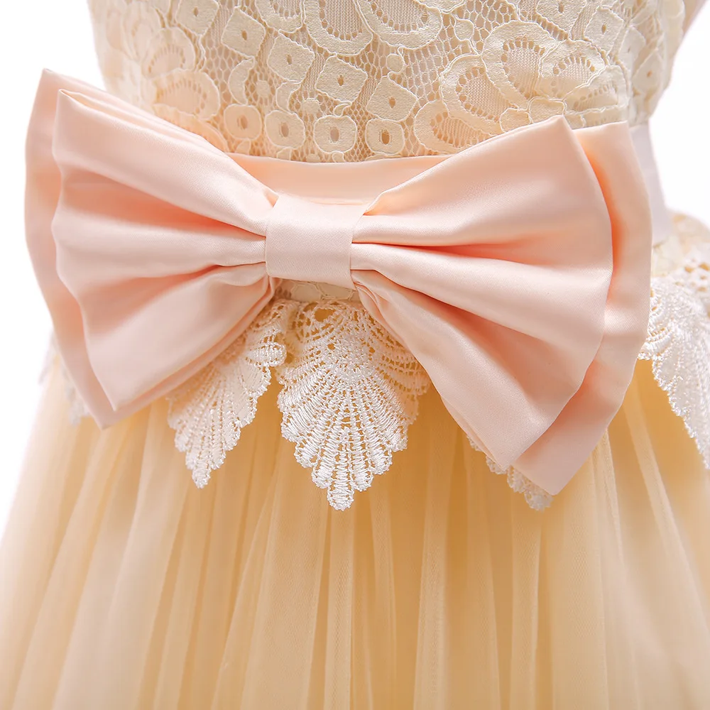 Cielarko Girls Party Long Dress Formal Lace Kids Prom Ball Gown for Princess Tulle Wedding Birthday Style Children Frock | Детская
