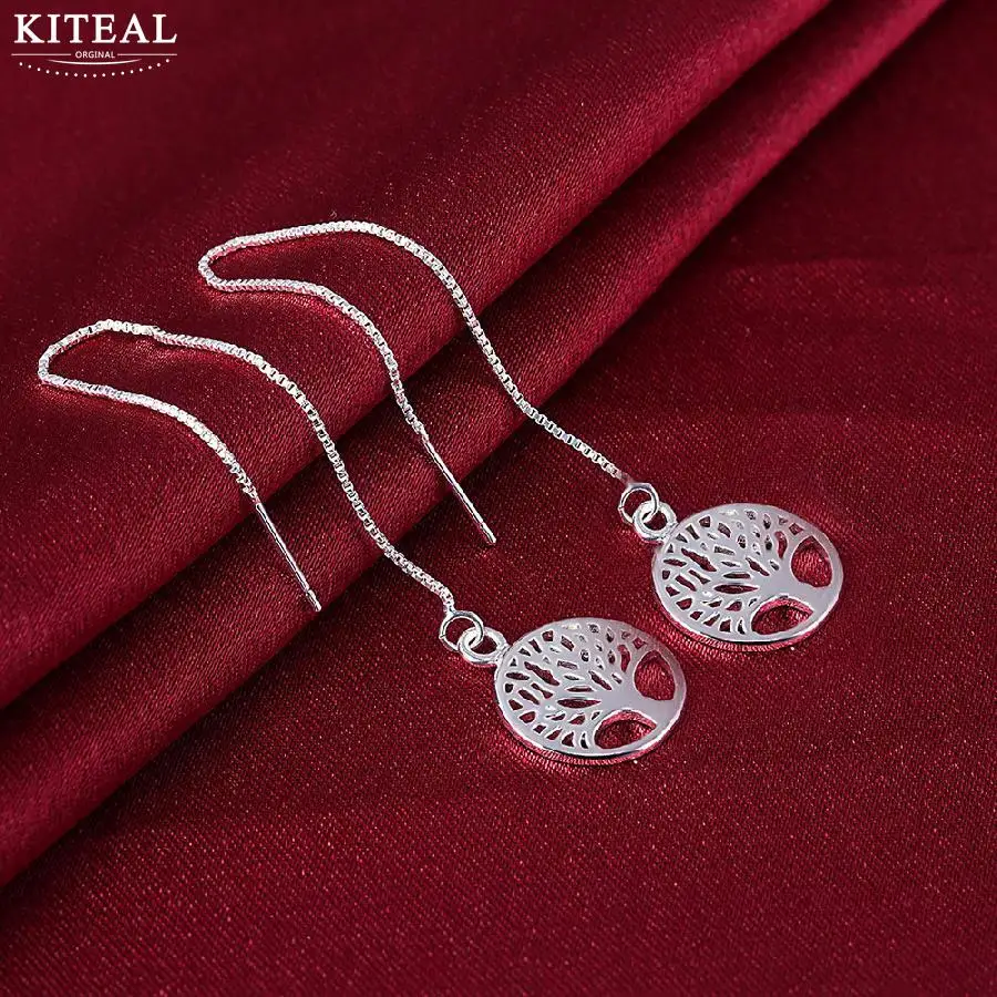 Потерять деньги Акции! Посеребренные серьги для женщин Древо жизни длинные brinco