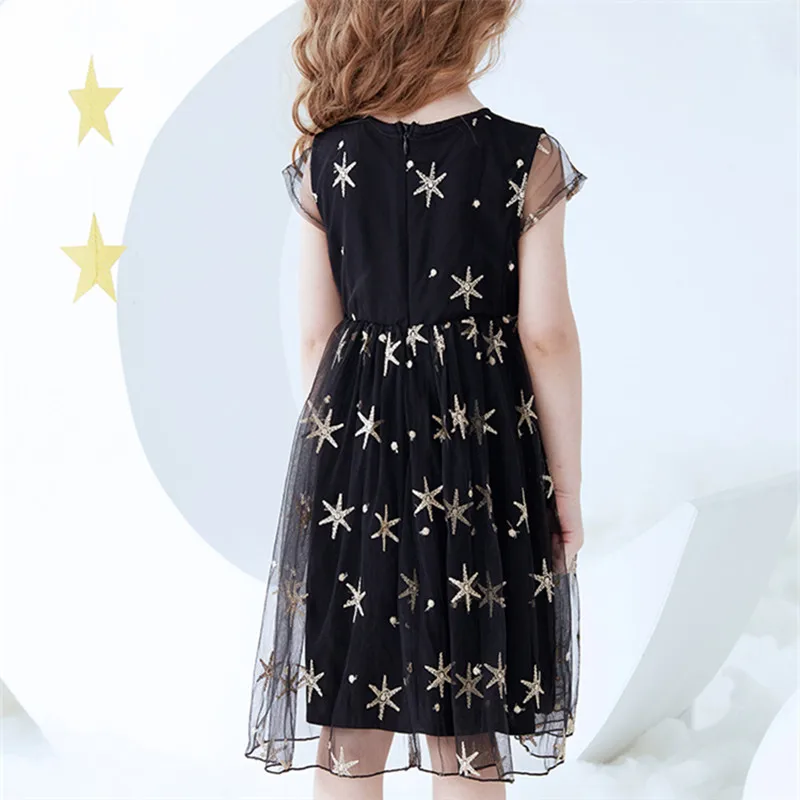 Платье для девочек новинка 2019 платье принцессы модная летняя одежда черное |