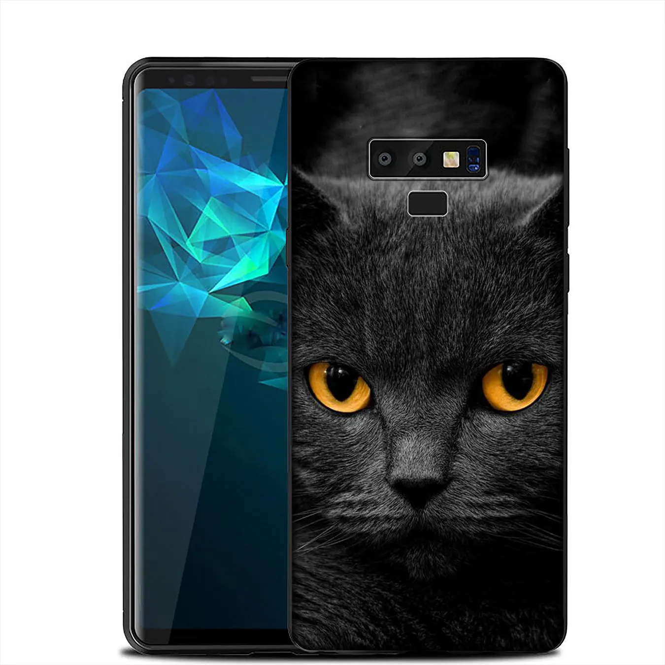 IYICAO British Shorthair cat Top Design Soft Case for Samsung Galaxy A6 A9 A8 A7 2018 A3 A5 2016 2017 Note 9 8 10 Plus Lite |