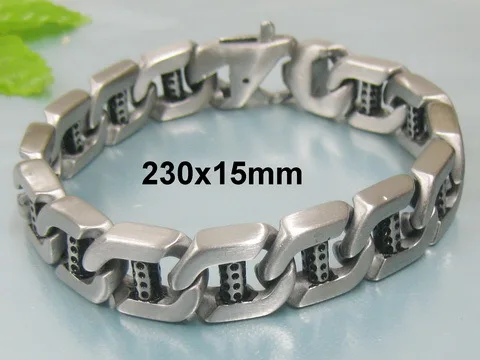Браслет мужской модный в стиле хип хоп серебристый из нержавеющей стали 15м9