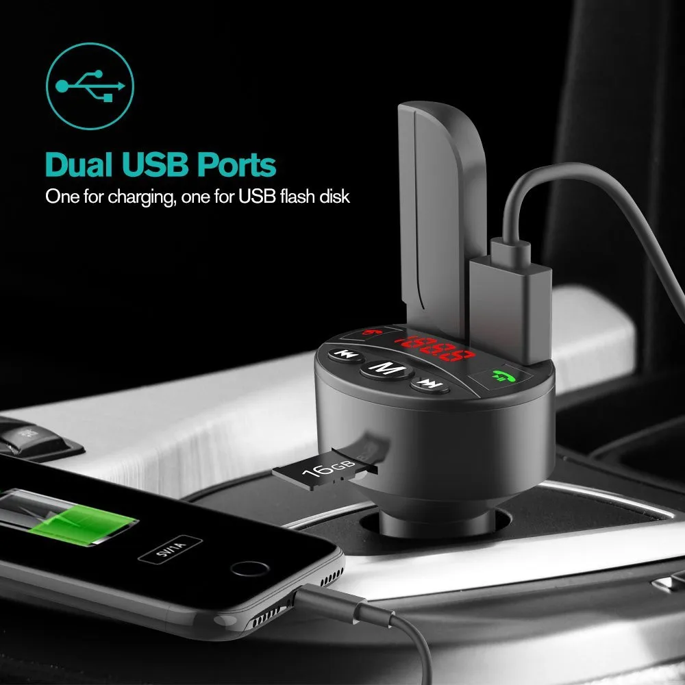 Автомобильный Универсальный беспроводной bluetooth FM-трансмиттер mp3-плеер гарнитура