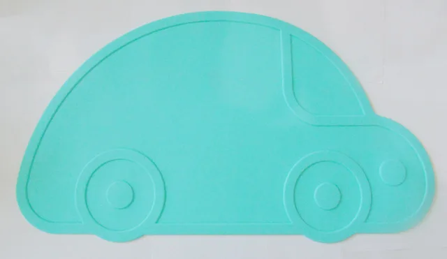 car green Мультяшные Водонепроницаемые силиконовые подставки под столовые приборы для малышей качественные детские столовые приборы из силикагеля большой размер BPA бесплатно - Цвет: car green