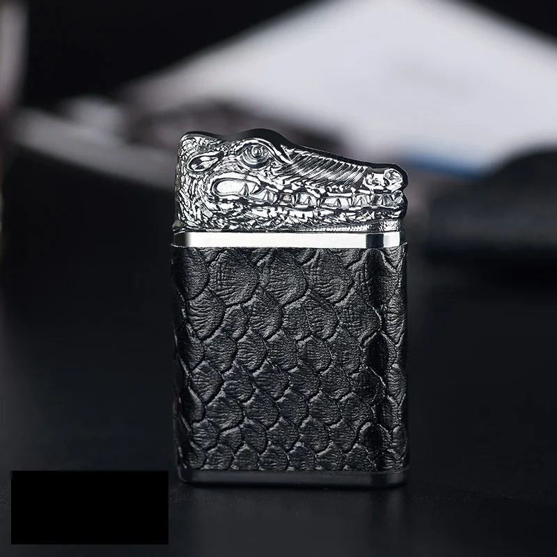 C Перезаряжаемая через USB зажигалка электрическая двойная дуговая Зажигалка гравитационная индукция качели зажигания магнитный переключатель прикуривателя подарочная коробка - Цвет: C