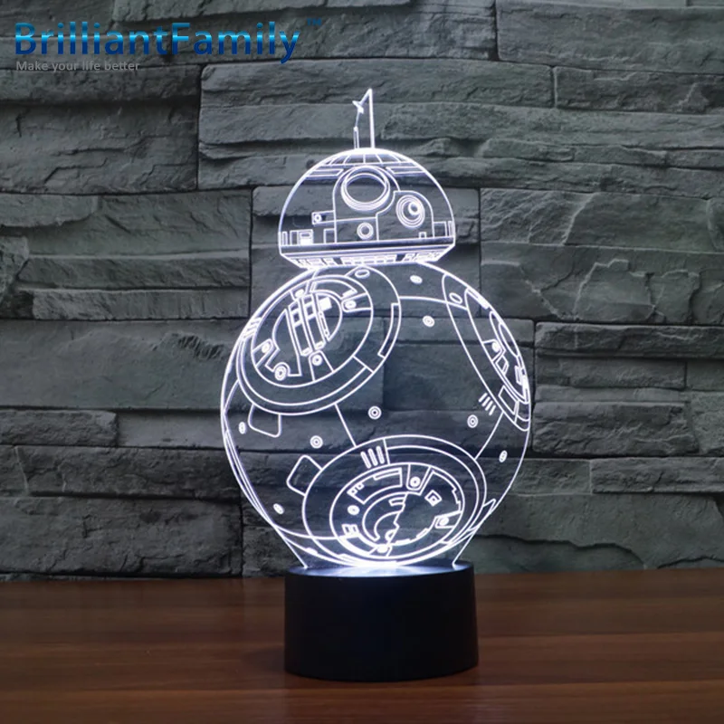 Star Wars красочные 3D Книга настольная лампа светодио дный визуальный трехмерное