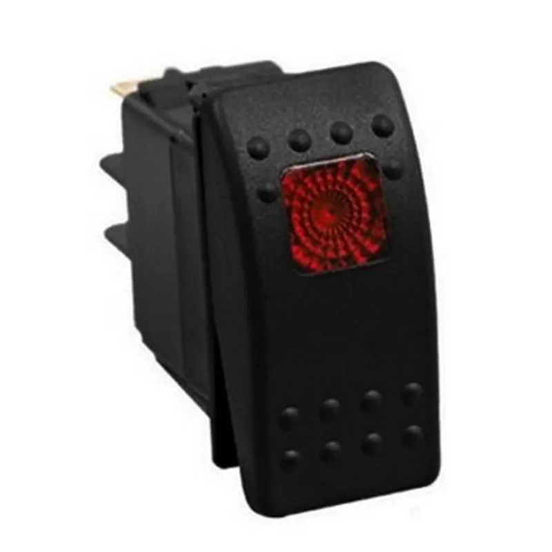 Новый 4-контактный водонепроницаемый кулисный переключатель 5 шт. 12 В 20 А красный