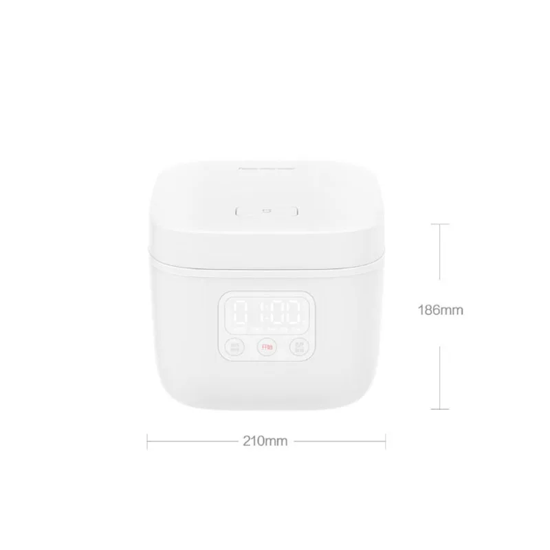 Белый Оригинальная электрическая рисоварка Xiaomi Mijia, 1,6л, кухонная мини-плита, маленькая рисоварка, интеллектуальная, светодиодный дисплей - Цвет: Белый