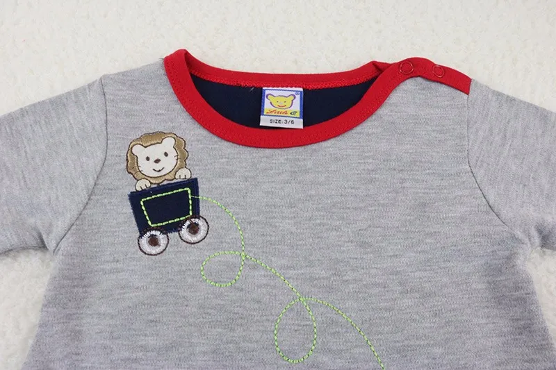 Little Q/ стильный цельный комбинезон из чистого хлопка с круглым вырезом для новорожденных; сезон осень-весна; тонкая одежда для маленьких мальчиков; модная одежда для малышей