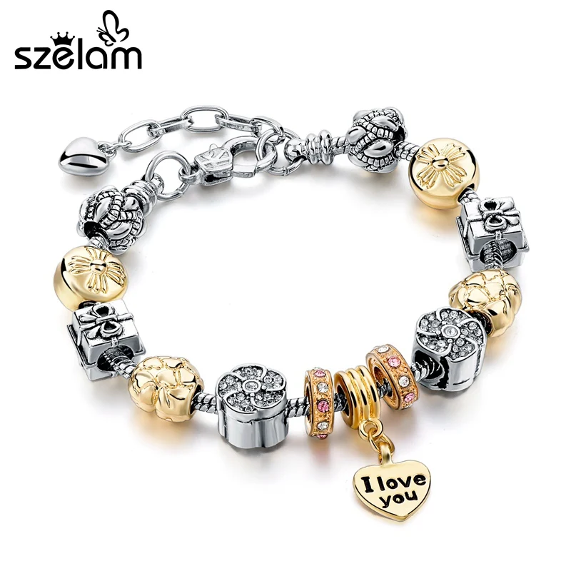 

Szelam 2019 Jewellery Diy Silver Crystal Charms Bracelets For Women Silver Chain Bracelet Femme Pulseras SBR160163