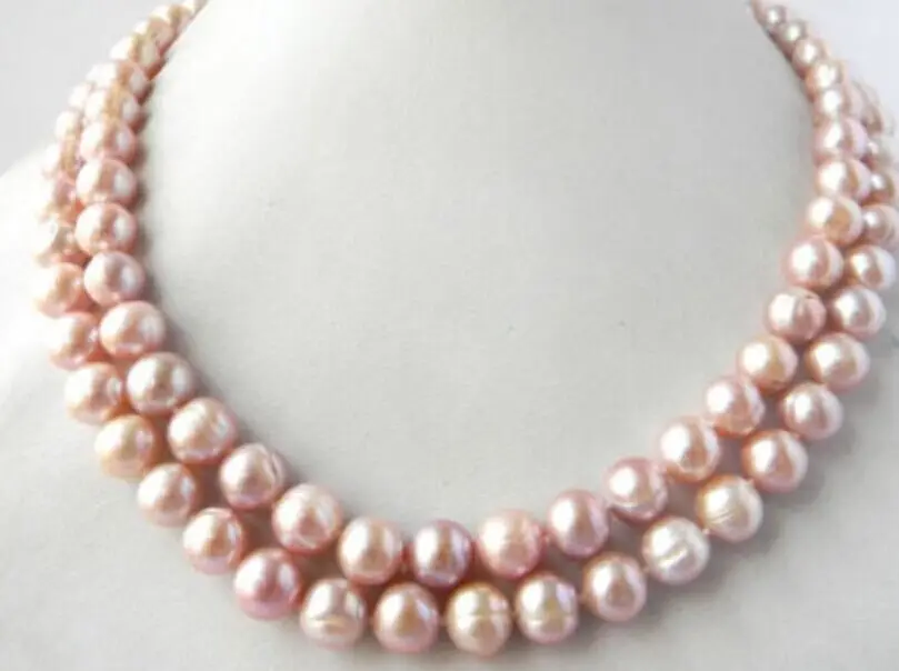 elegant 11-12mm south sea round lavender pearl necklace18inch 19inch >Selling jewerly free shipping