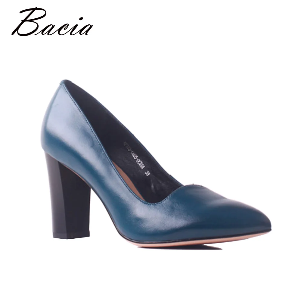 Bacia/Классика из натуральной овечьей кожи На высоких толстых каблуках Женские