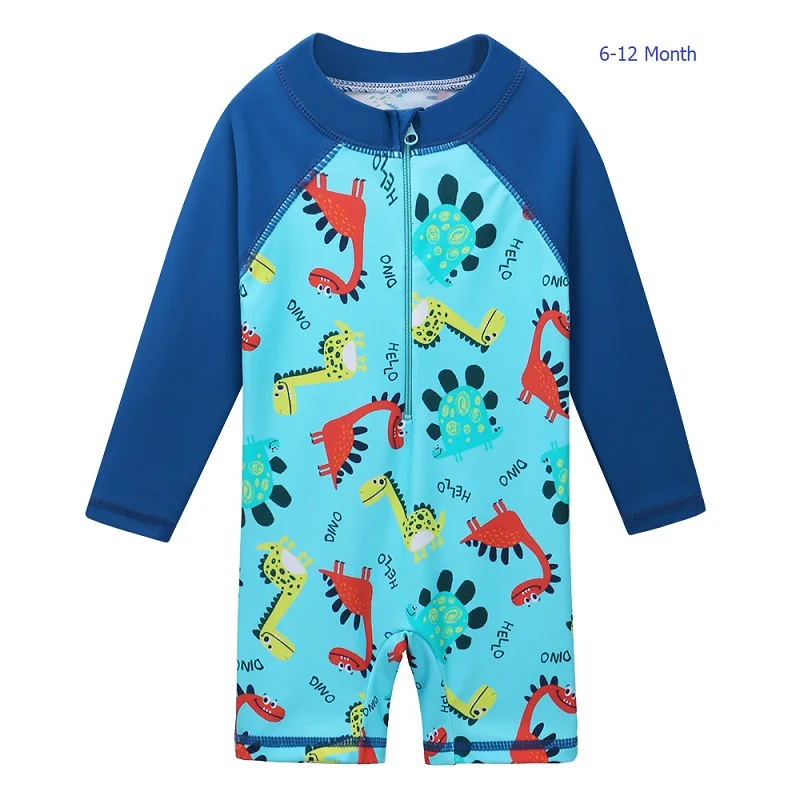 6-12 Month Dinosaur BAOHULU/Одежда для купания для маленьких мальчиков; UV50+ детская одежда для купания; купальные костюмы для мальчиков; Цельный Детский купальный костюм; пляжная одежда - Цвет: 6-12 Month Dinosaur