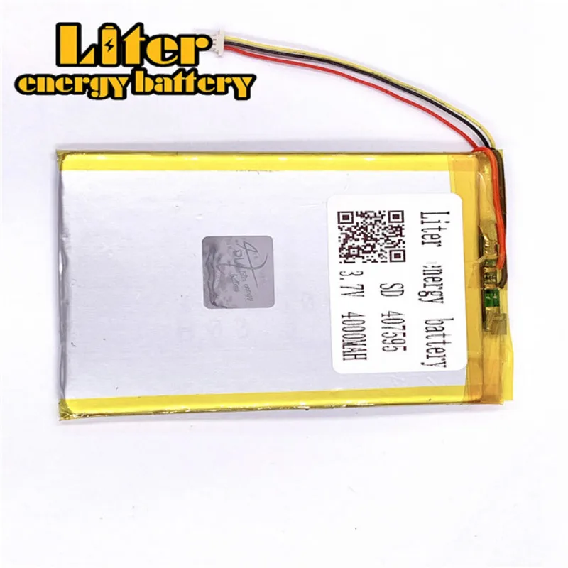 plug 1.0-3P 3.7 V 407595 4000mah factory high quality tablet pc battery lithium polymer li-ion rechargeable lipo | Компьютеры и офис